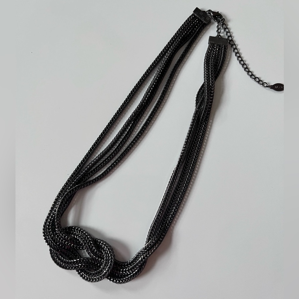 Gunmetal Knot Necklace